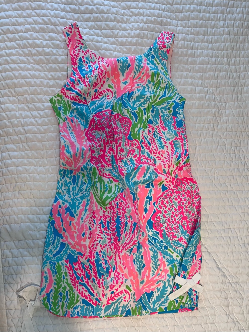 Lilly Pulitzer Pink Blue Green Coral-Print Sleeveless Dress